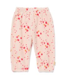 HEMA HEMA Newborn Broek Velours Bloemen Lichtroze (lichtroze)