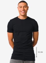 Heren T-shirt Slim Fit O-hals Extra Lang
