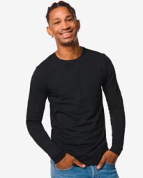 Heren Shirt Slim Fit O-hals Lange Mouw