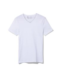 HEMA Heren T-shirt Regular Fit V-hals - 2 Stuks Wit (wit)