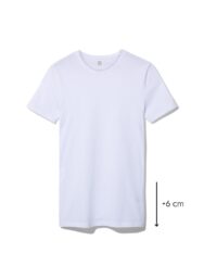 HEMA Heren T-shirt Regular Fit O-hals Extra Lang - 2 Stuks Wit (wit)