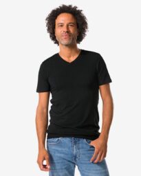 HEMA Heren T-shirts Slimfit V-hals Extra Lang - 2 Stuks
