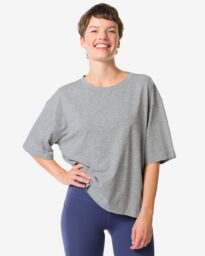 140 Dames T-shirt Oversized Donkergrijs (donkergrijs)