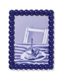HEMA HEMA Fotolijst 15x20cm Blauw Hout Bolletjes (blauw)