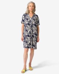 HEMA Damesjurk Sola Schelpen Donkerblauw (donkerblauw)