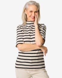 Dames T-shirt Clara Rib /zwart