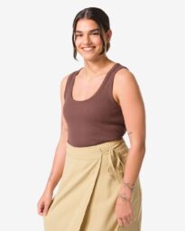HEMA Dames Tanktop Anouk Rib Bruin (bruin)