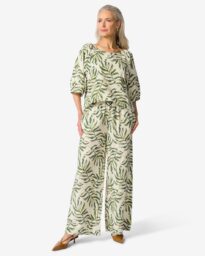 HEMA Damesbroek Sally Wide Leg Bladeren Multi (multi)