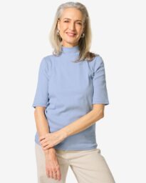 HEMA Dames Top Clara Rib Blauw (blauw)
