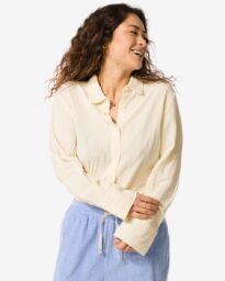 HEMA Damesblouse Iris Mousseline Gebroken Wit (gebroken wit)