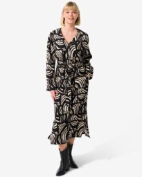 HEMA Damesjurk Sarie Abstract Zwart (zwart)
