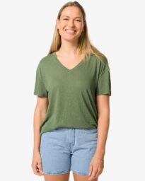 Dames T-shirt Evie Met Linnen