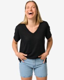 Dames T-shirt Evie Met Linnen