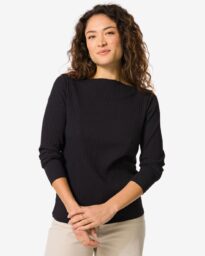 Dames Top Caro Rib