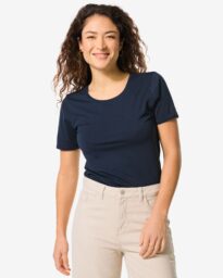 HEMA Dames T-shirt Donkerblauw (donkerblauw)