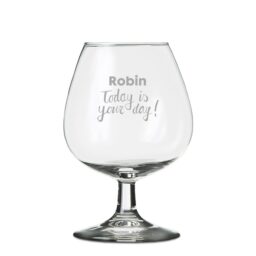 HEMA Cognacglas gegraveerd