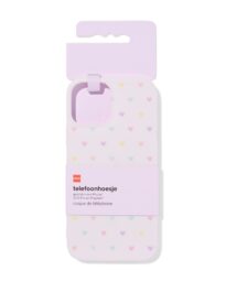 HEMA Telefoonhoes IPhone 12/12 Pro Hartjes Lichtroze