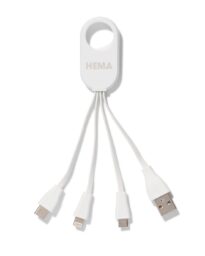 HEMA 4-in-1 USB Laadkabel, USB-C, Micro USB & 8 Pin