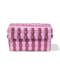 HEMA Mand 20x15cm Met Deksel Geblokt Lila