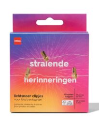 HEMA HEMA Lichtsnoer 3.25m Met 20 Lampjes En 19 Clipjes Hout