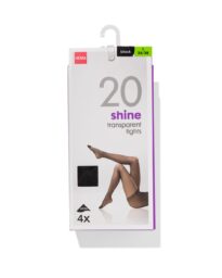 HEMA 4-pak Glans Pantys 20 Denier Zwart (zwart)