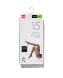 HEMA Pantys Glanzend 15denier - 2 Stuks Zwart (zwart)