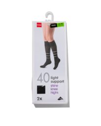 HEMA HEMA 2-pak Kniekousen Licht Ondersteunend 40 Denier Zwart (zwart)