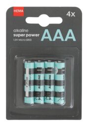 HEMA HEMA AAA Alkaline Super Power Batterijen - 4 Stuks