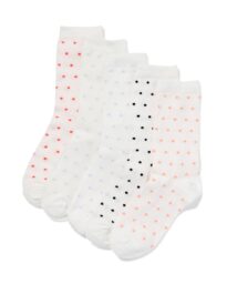 HEMA Damessokken Stippen - 5 Paar Wit (wit)