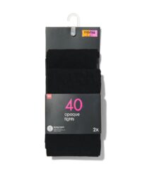 HEMA HEMA Kinder Panty Temptech 40denier - 2 Stuks Zwart (zwart)