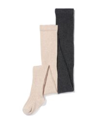 HEMA HEMA Kinder Maillots Rib - 2 Paar Beige (beige)