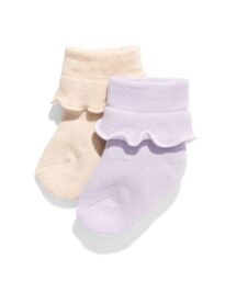 babysokken terry ruffle - 2 paar lila
