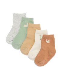 HEMA HEMA Babysokken Ganzen - 5 Paar Bruin (bruin)