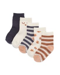 HEMA HEMA Babysokken Uilen - 5 Paar Beige (beige)