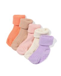 HEMA HEMA Babysokken Rib Met Bamboe - 5 Paar Roze (roze)