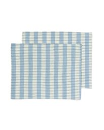 HEMA Placemats Katoen 35x45 Blauw Met Strepen - 2 Stuks (multi)