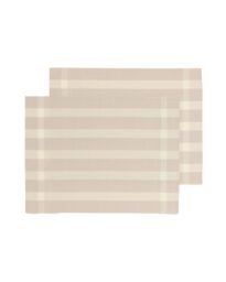 HEMA Placemats Geweven Plastic 35x45 Beige Met Strepen - 2 Stuks (zand)