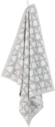 HEMA HEMA Keukendoek - 50 X 50 - Katoen - Wit/grijs Bloemen (lichtgrijs)