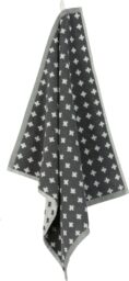 HEMA HEMA Keukendoek - 50 X 50 - Katoen - Grijs Kruisjes (donkergrijs)