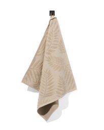 HEMA HEMA Keukendoek 50x50 Katoen Bladeren Zand (zand)