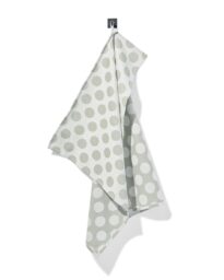 HEMA Theedoek 65x65cm Katoen Stippen Grijsgroen (groen)