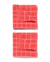 HEMA Vaatdoekjes 30x30 Katoen Rood - 2 Stuks (koraal)