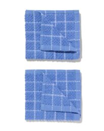 HEMA Vaatdoekjes 30x30 Katoen Blauw - 2 Stuks (felblauw)