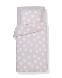 HEMA Dekbedovertrek 140x200/220cm Zacht Katoen Stippen Greige (beige)