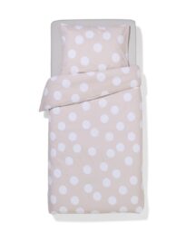 HEMA Dekbedovertrek 140x200/220cm Zacht Katoen Stippen Greige (beige)