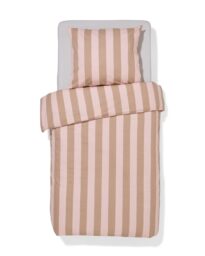 HEMA Dekbedovertrek 140x200/220cm Zacht Katoen Strepen Roze (lichtroze)
