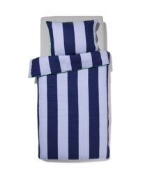 HEMA Kinder Dekbedovertrek Zacht Katoen 140x200 Streep Blauw (blauw)