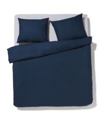 051 Dekbedovertrek 240x200/220cm Zacht Katoen Donkerblauw (blauw)