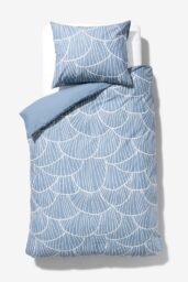 051 Dekbedovertrek 140x200/220cm Zacht Katoen Schelpen Blauw (blauw)