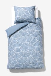 051 Dekbedovertrek 140x200/220cm Zacht Katoen Schelpen Blauw (blauw)